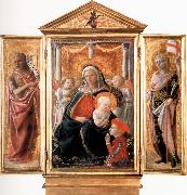 Fra Filippo Lippi Madonna of Humility with Angels and Donor,St john the Baptist,St Ansanus Cambridge,Fitzwilliam Museum. oil on canvas